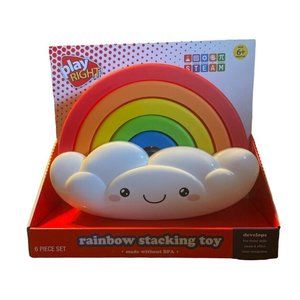Play Right Rainbow Stacking Toy Develops Fine Motor Skills Etc 6 Piece Set